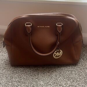 Michael Kors caramel and gold accent bag